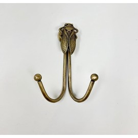 Knobs By Blossom Double Vintage Animal Antique Brass Iron Wall Hook (Bug)