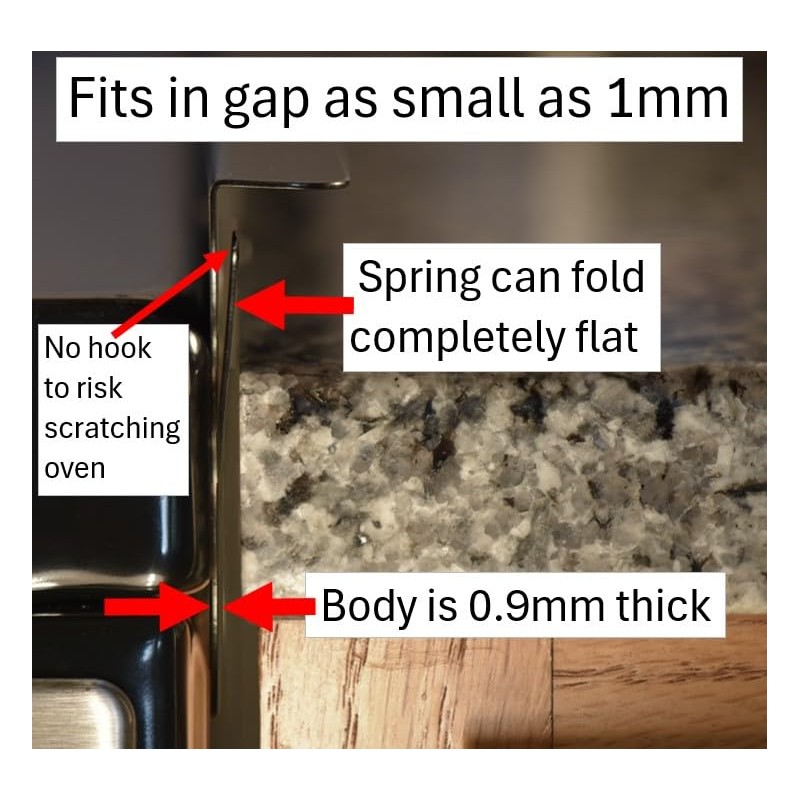 TrueGem Stove Gap Covers - 23.4", Black, Stainless Steel