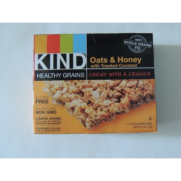 KIND Healthy Grains Bars Healthy Grains Bars - Oats & Honey with Toasted Coconut - 1.2 oz - 5 ct - 4 pk