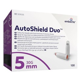 Embecta AutoShield Duo 30G x 5mm Safety Pen Attachments | Dual Automatic Protective Shields | Compatible with Most Pen Injectors | Thin Wall Technology for Smooth Experience | Model: 329535 | 100 Pack