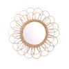 40cm Hanging Mirror Rattan Sunflower Circular Wall Mirror Decor Boho