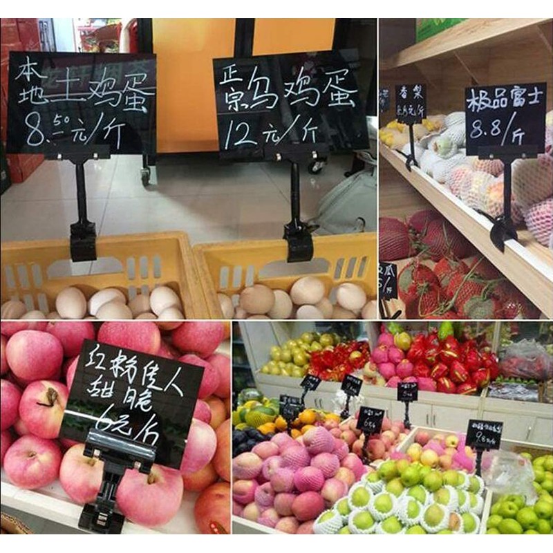 6PCS Plastic Rotatable Commodity Sign Price Tag Label Display Clip