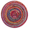 Second Nature Online Sundar Small Round Braided Fabric Rug Hand