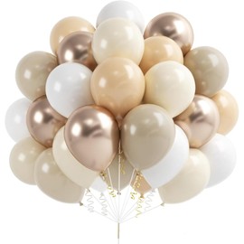 Pastel Balloons Pack of 30 10 Inch Macaroon Balloons Colourful Balloons (Beige White Brown, Pack of 30)