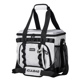 Iculbag Soft Cooler Bags Insulated Luch Bag Women Men Waterproof Insulated Cooler Bag for 16hour Cooling for Camping Beach Picnic Travel White 24/48cans