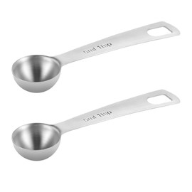 Yuanchu 2Pcs Measuring Spoons, 1 Teaspoon(5 mL | 5 cc | 1/3 Tablespoon), Stainless Steel Measuring Spoon Sliver Measure Scoop Narrow Long Handle Design for Spice Jar Ground Coffee Beans Tea