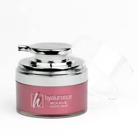 hyaluronce Rich Rose Eye Cream 24h, natürliche Augenpflege gegen Falten für empfindliche Augenpartie, Straffend und Feuchtigkeitsspendend, mit Rosenextrakt,30ml