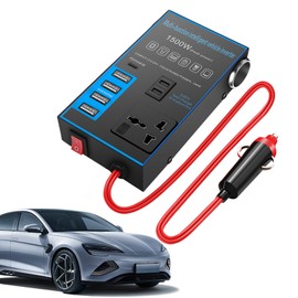 1500W Car Power Inverter - USB Charging Ports, 12V/24V Universal Converter, Fast Charging, Car Charger Inverter with USB C, UK Compatible Safe and Stable for Tablets/Phones