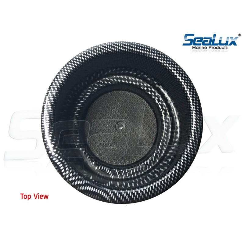SeaLux Marine Stainless Steel Drink Cup Holder with Carbon Fiber