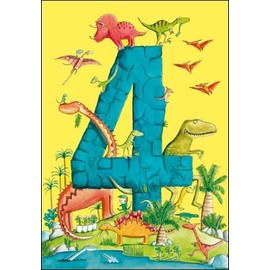 Woodmansterne Boy's Birthday Card - Age 4 - Dinosaur Birthday