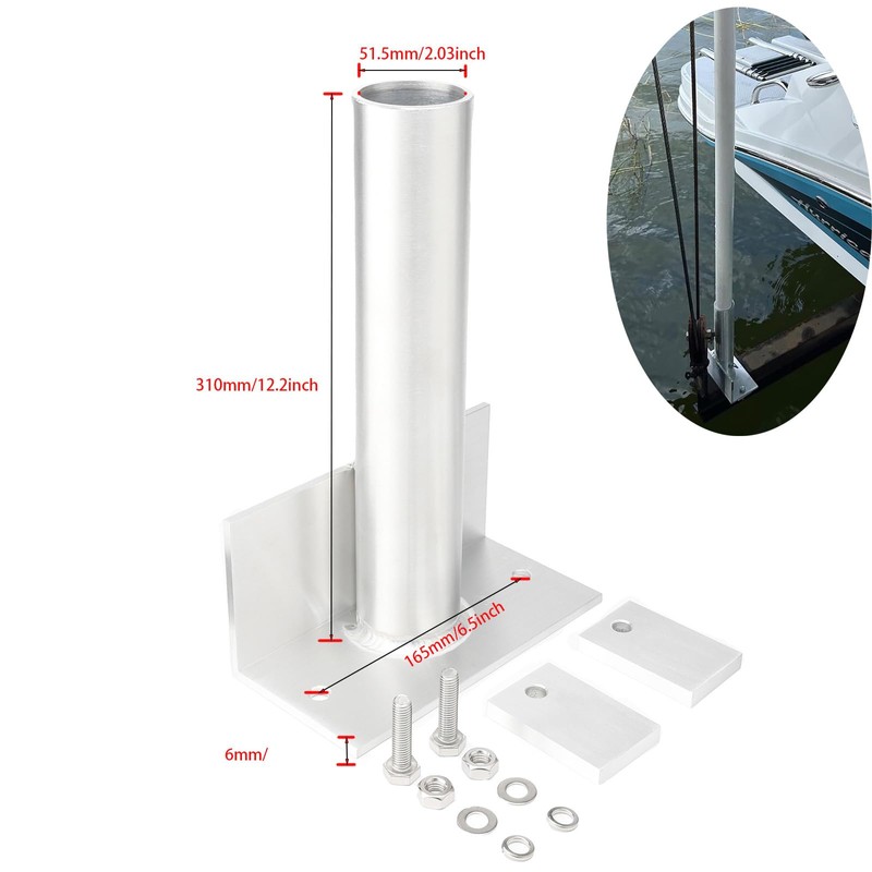 Boat Lift Guide Post Bracket with Drain Hole – Marine-Grade