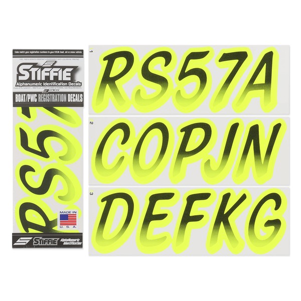 Stiffie STIFFIE Whipline Black/Day Glow Yellow 3" Boat & PWC