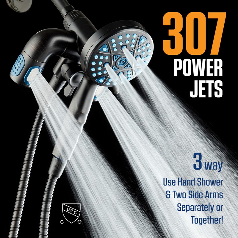 AquaCare Polaris High Pressure Multi Zone 208 Setting Shower Head