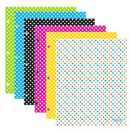 BAZIC 2 Pockets Paper Folder, Polka Dot Portfolio, Letter Size Folders Holder for Office Business Document Papers Organizer, Assorted Color, 6-Pack