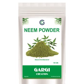 GARGI CREATION NEEM POWDER PURE AND NATURAL FOR SKIN AND HAIR CARE PACK OF 100 GRAMS.