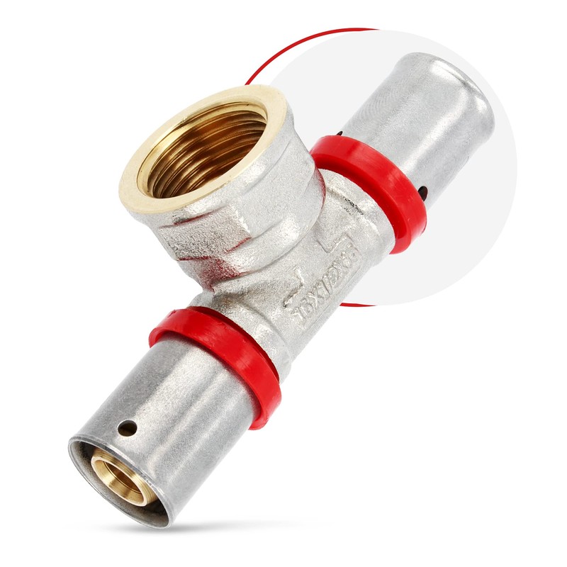 T-Piece PEX Press Fitting 16 x 1/2 Inch x 16