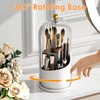 YOOLENS Makeup Brush Holder with Lid 360 Rotating Clear Dustproof