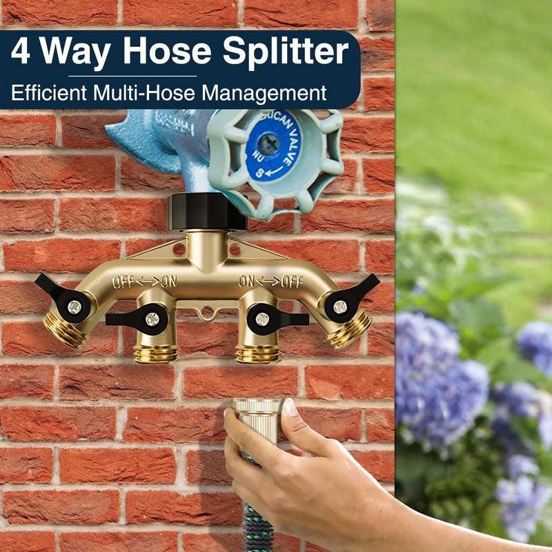 DBR Tech® Garden Hose Splitter 4 Way | Heavy Duty