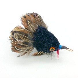Kat Fly 3 Inch Handmade Cat Toy Teaser Wand Refill Turkey - Brown with Feathers Natural Material Toy, Hunting Instinct Play, Interactive Exercise Attachment for Indoor Cats