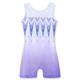 HOZIY Leotards for Girls Gymnastics Kids Children Biketard Snowflake Ribbon Blue Purple Hot Pink Sparkle, A Snow Purple, 11-12 Years