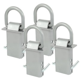 ALMULOO Adjustable Trailer Stake Pocket D Rings Compatible with Standard 2" x 4" Stake Pockets Tie Down Heavy Duty Removable D-Ring for Utility Trailers & Flatbeds w/Hitch Pin - 4Pcs