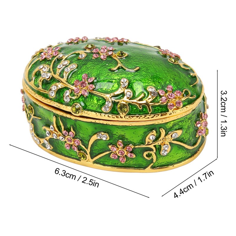 Hand Painted Flower Trinket Box Classic Realistic Detail Hinged Jewelry