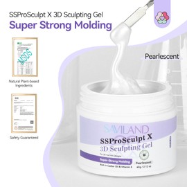 SAVILAND Solid 3D Nail Gel Sculpting Gel: Ultra Strong Molding Sculpting Nail Gel 2.12 oz Pearlescent Molding Gel