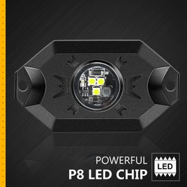 Hovano LED Rock Lights White 20Pods 6000K Waterproof LED Neon Underglow Light for Truck Car ATV UTV SUV Off Road Boat High Power Under Body Glow Trail Rig Lamp