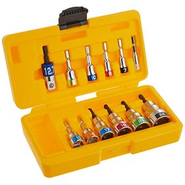 TOP EHS-5524AS Impact Short Socket, Set of 12, 0.2 - 0.9 inches (5.5 - 24 mm), Conversion Adapter, Case Included, Bit, Construction Tools, Tobi Tools, Made in Japan