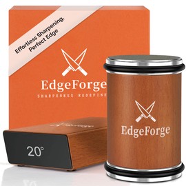 EdgeForge™ Rolling Knife Sharpener Kit - Beech Wood Magnetic Rolling Sharpener for Knives with 15 & 20 Degree Angles - Elegant Gift for Chefs & Cooks - Knife Sharpening Kit for Kitchen & Pocket Knives