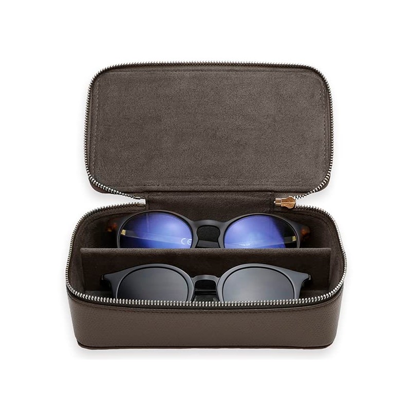 Color Chart Leather Glasses Case (2 Pack) (84 Anchor Gray)