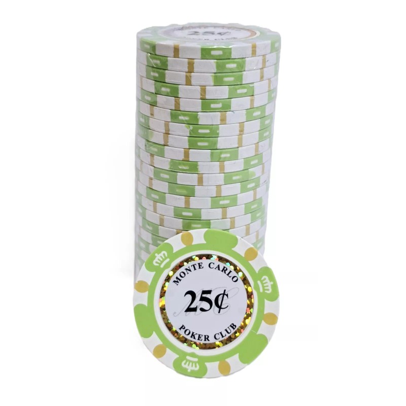 Monte Carlo (25pc) $0.25 Monte Carlo 14g Clay Chips