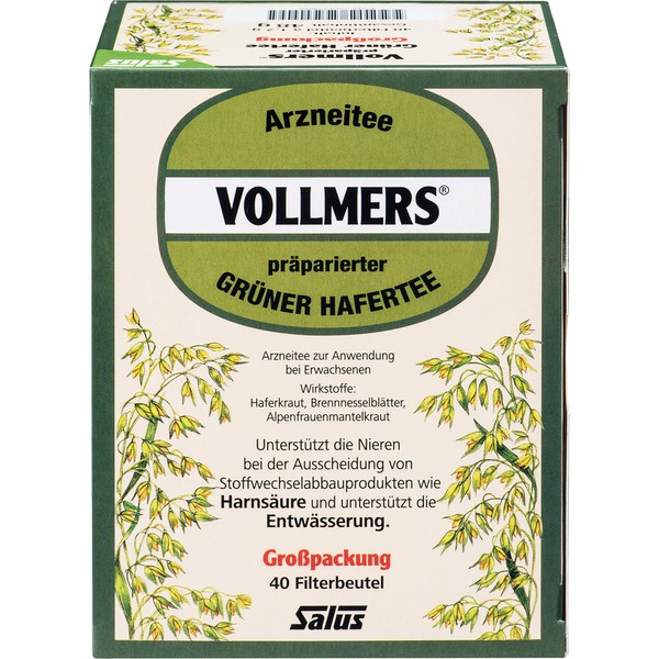 Salus VOLLMERS Grüner Hafertee Filterbeutel, 40 pcs. Filter bag