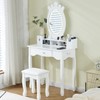 4HOMART Yvonne&F.L.A.M. Makeup Vanity Table Set Vanity Desk with Stool