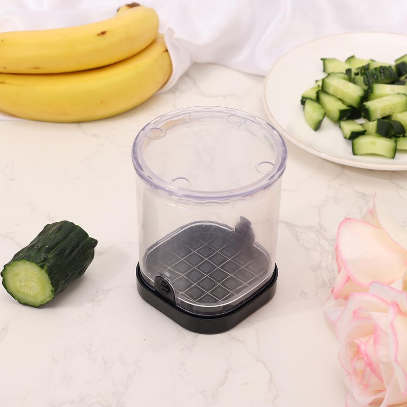 lasuroa Fruit Slicer Cup, Vegetable Chopper Fruit Dicer with Container