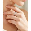 Desnuage Silver Flower Rings Stackable and Adjustable Thin Wrap Rings