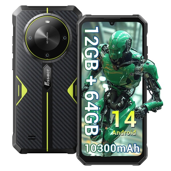FOSSIBOT F105 Rugged Smartphone Unlocked, 10300mAh Battery Rugged Phones, Android