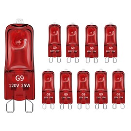 G9 Heat Lamp Bulbs for Reptiles and Amphibian Tanks,2 Pin Base Mini G9 Halogen Bulbs 25w 120v, Dimmable Night Red UVA Reptile Heat Lamp for Bearded Dragon Turtle Lizard (10, 25 W)