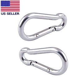 FITNESS MANIAC Home Gym Cable Attachment Handle Machine Exercise Chrome PressDown Strength Training Home Gym Attachments (Snap Hooks (Pair))