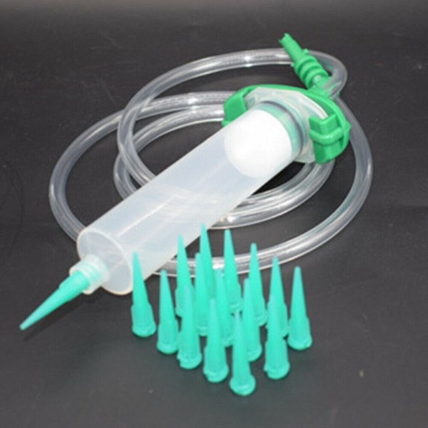 100pc 18G Dispensing Needle Tips + 30cc Syringe Adapter + 30cc Dispenser Syringe