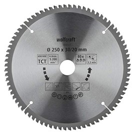 wolfcraft 6542000 Mitre Saw Blade Diameter 250 mm Fine, Clean Cuts