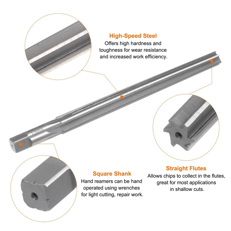 HARFINGTON Tapered Hand Reamers 1:50 12mm Small Dia 14.8mm Big