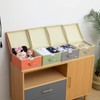YueYue Small 4 Pack Fabric Stroage Box with Lids, Linen
