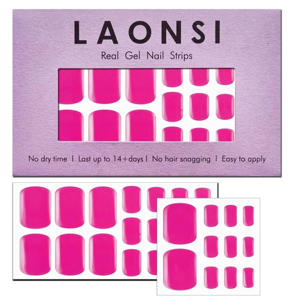 LAONSI Sweet Hug, Real Gel Pedi Strips, Fully Cured &