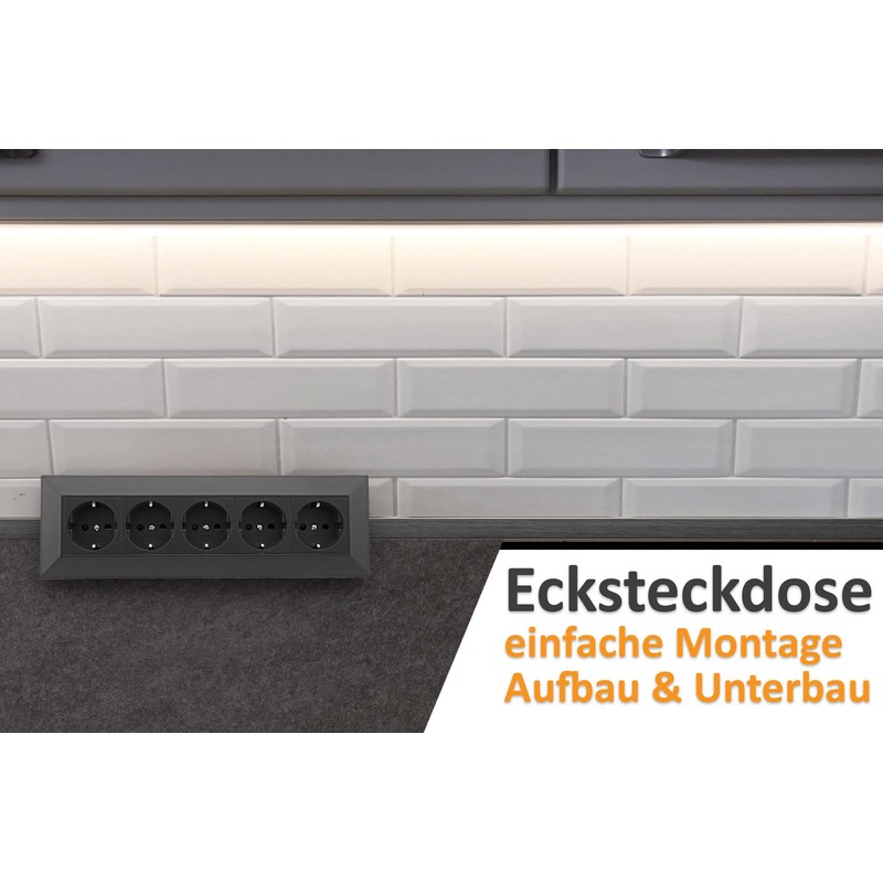 ChiliTec Corner Socket 5-Way Socket Assembly Base Black