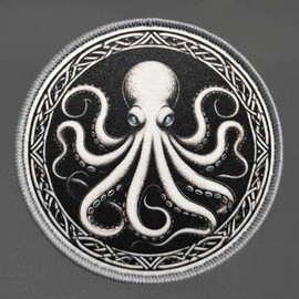 Patches for Backpacks, Funny Octopus Round Patches Embroidered Tactical Patches, Military Style Hook and Loop Badges, DIY Morale Applique Accessories for Jacket, Backpack, Hats