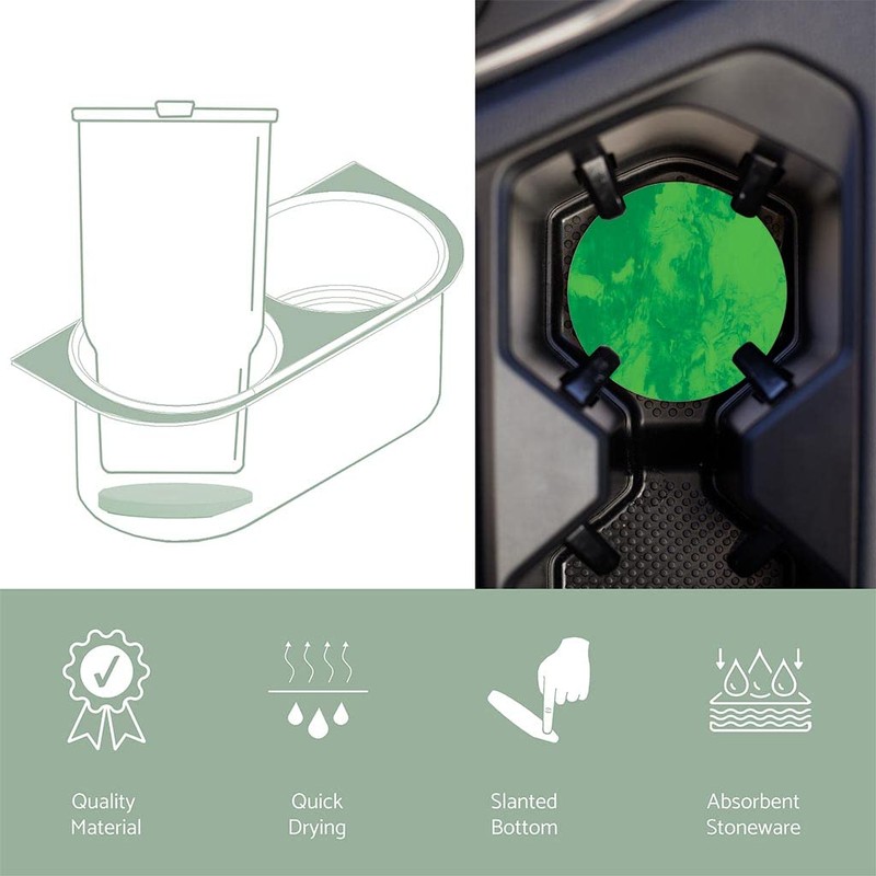 Marbled Splash Bright Lime Green 2.75 x 2.75 Ceramic Car