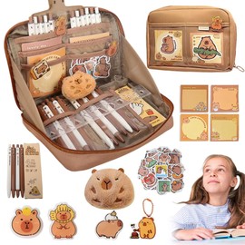 LOMUG Capybara Stationery Set, Cute Stationery Gift Set for Children, Capybara Pencil Case, Aesthetic Pencil Case Capybara, Capybara Stationery Set for School Children Students Stationery Supplies