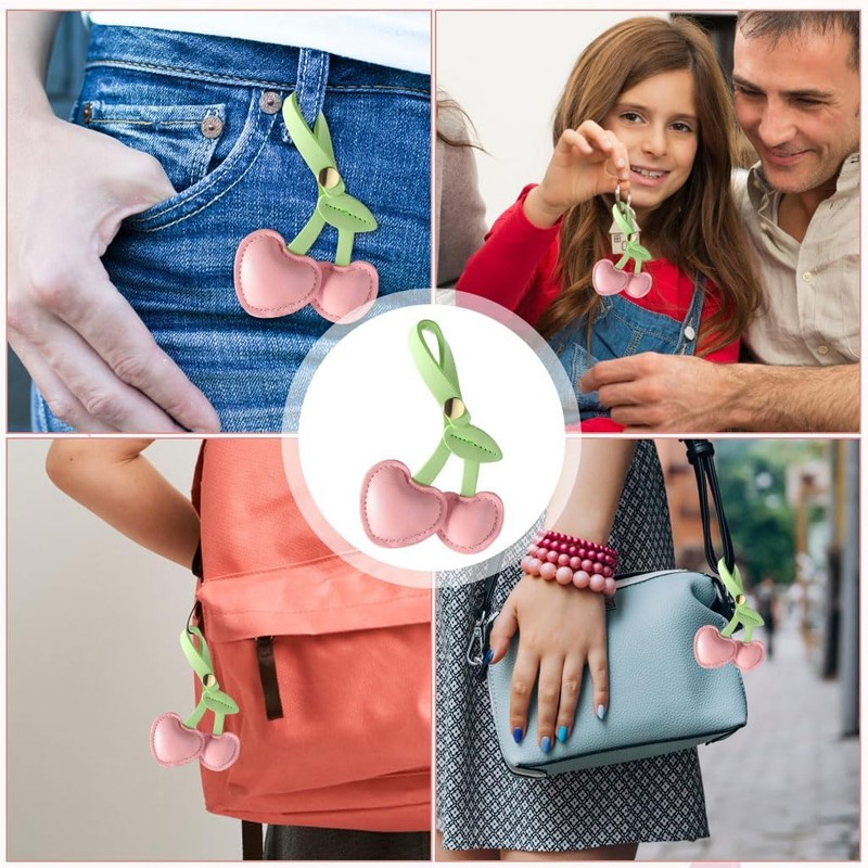 HANNEA® Llavero de Cereza Rosa para Mujer y Niñas, Accesorio