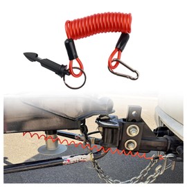 4Ft Trailer Breakaway Cable,High-Elasticity Trailer Brake Away Cable with Clip＆Pin,Spring-Coiled Trailers Emergency Brake Cables Trailers Accessories for Vehicles,Campers,Boats